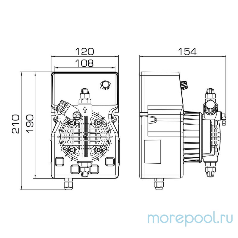 Насос дозир. мембранный DLX PH-RX-CL/M 20-3 230V