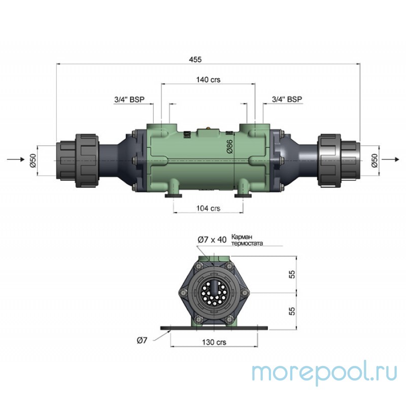 Теплообменник разборный BOWMAN 40кВт, трубки купроникель