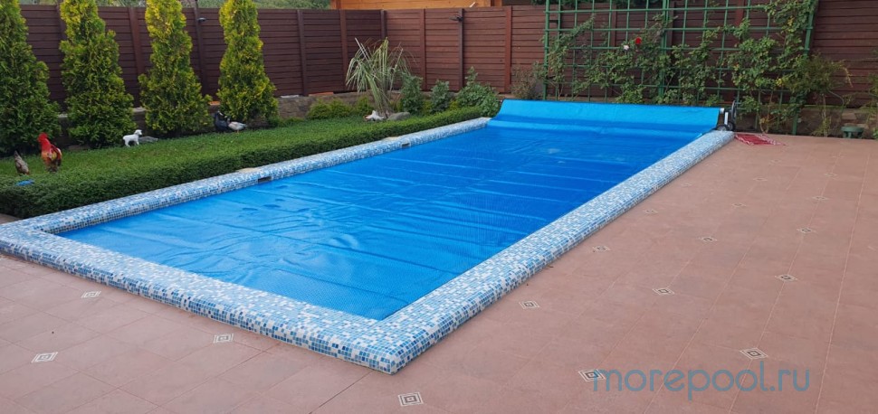 Покрывало плавающее Aquaviva Platinum Bubbles серебро/голубой (7.5х30 м, 500 мкм)