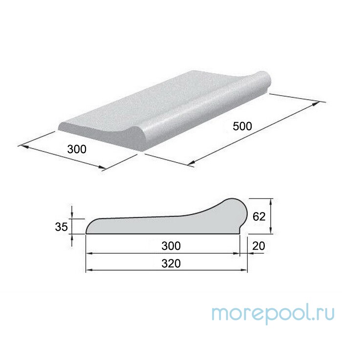 Копинговый камень Carobbio Rustic 50x30,5 см, микроперфорированная поверхность, песочный
