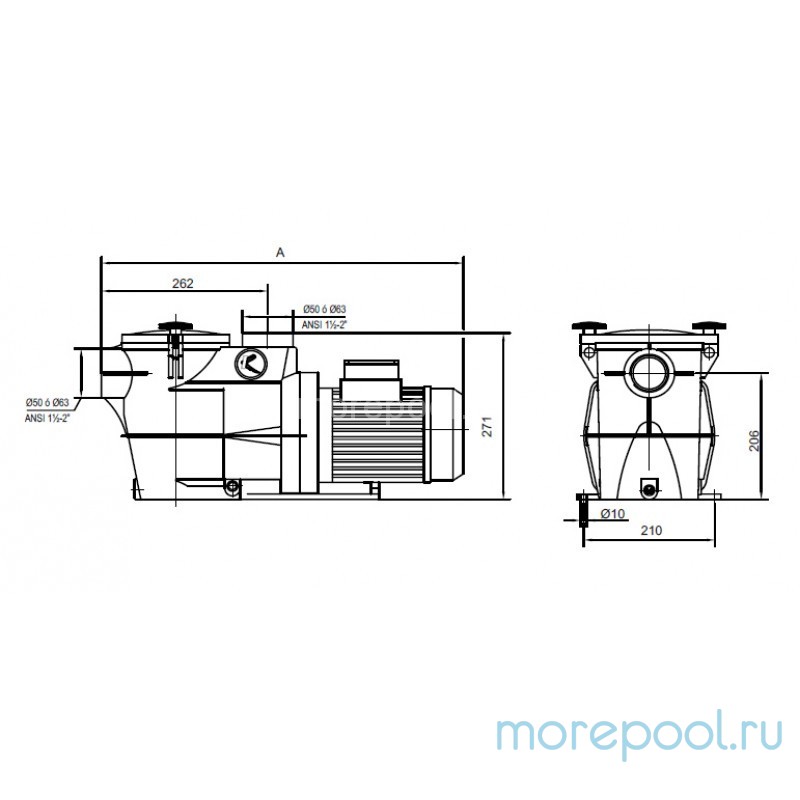 Насос Kripsol Koral KS-300, с префильтром, 29,5 м³/ч, 2.6 кВт, 380В