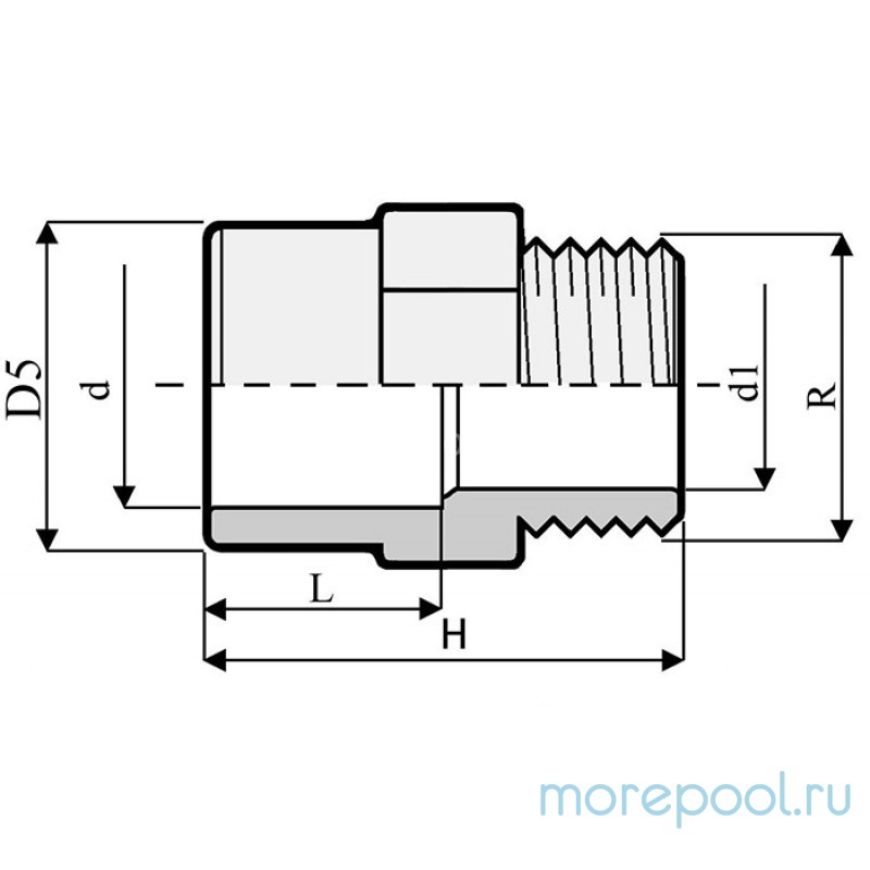 Переход ПВХ c НР 1,0 МПа d_110х4"