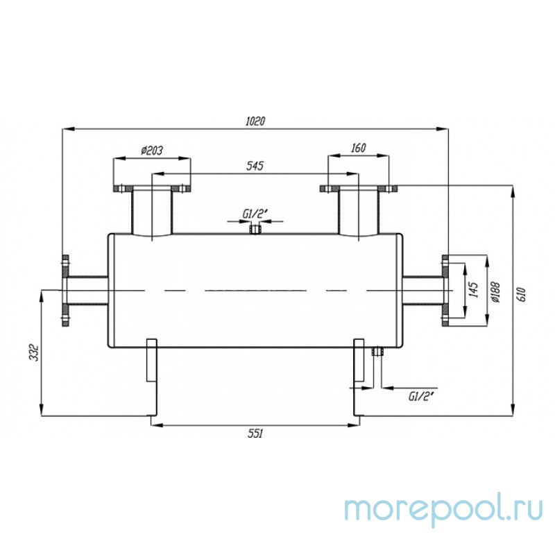 Теплообменник 200 кВт (горизонтальный)